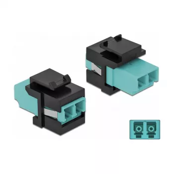 Módulo Keystone LC Duplex conector fêmea para conector fêmea LC Duplex DeLOCK