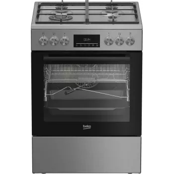 Fogão BEKO | FBMA61330GXDT | Tipo de placa gás | Tipo de forno elétrico | Aço inoxidável | Largura 60 cm | Grelhar | LED | Profundidade 60 cm | 72 L