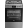 Fogão BEKO | FBMA61330GXDT | Tipo de placa gás | Tipo de forno elétrico | Aço inoxidável | Largura 60 cm | Grelhar | LED | Profundidade 60 cm | 72 L
