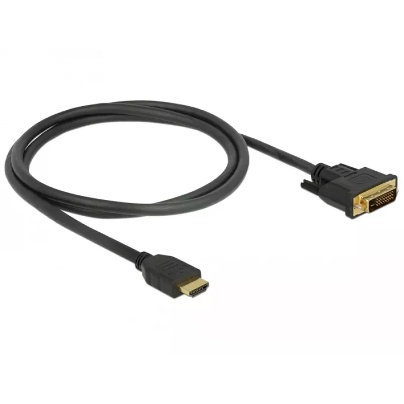 DeLOCK 85652 Adaptador de cabo de vídeo 1 m HDMI tipo A (Standard) DVI preto (85652)
