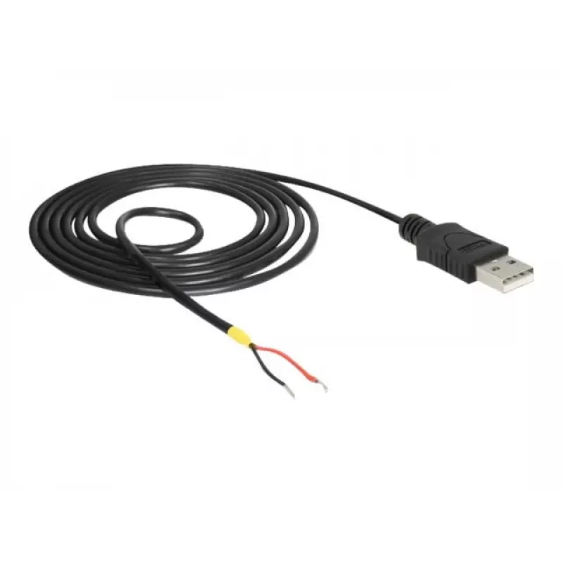 Cabo Delock USB2.0 ficha Type-A > 2 extremidades de cabo abertas - 1,5 m - preto (85664)