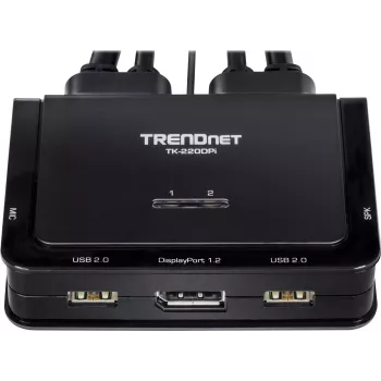 Switch teclado/vídeo/rato (KVM) Trendnet TK-220DPI preto (TK-220DPi)