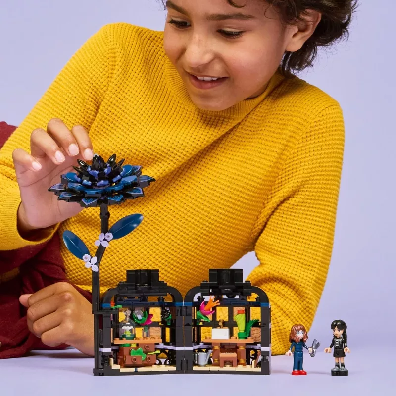 Conjunto de construção LEGO Wednesday 76784 flor dália negra — modelo decorativo, 358 peças, 9+ anos