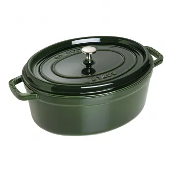 Staub La Cocotte 33 cm assadeira oval de ferro fundido, verde manjericão
