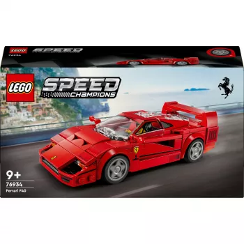LEGO Speed Champions Ferrari F40 Supercarro – carro de brinquedo de construção para meninos e meninas a partir dos 9 anos com minifigura de condutor, decoração de quarto de criança