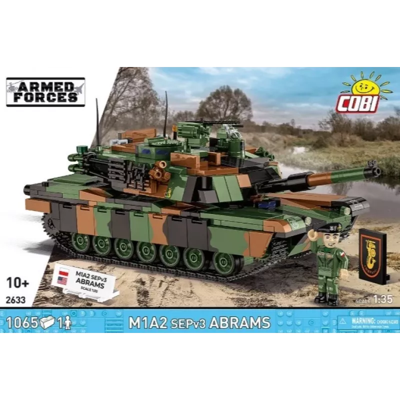 Conjunto de construção Cobi M1A2 SEPV3 Abrams modelo com 1.065 blocos