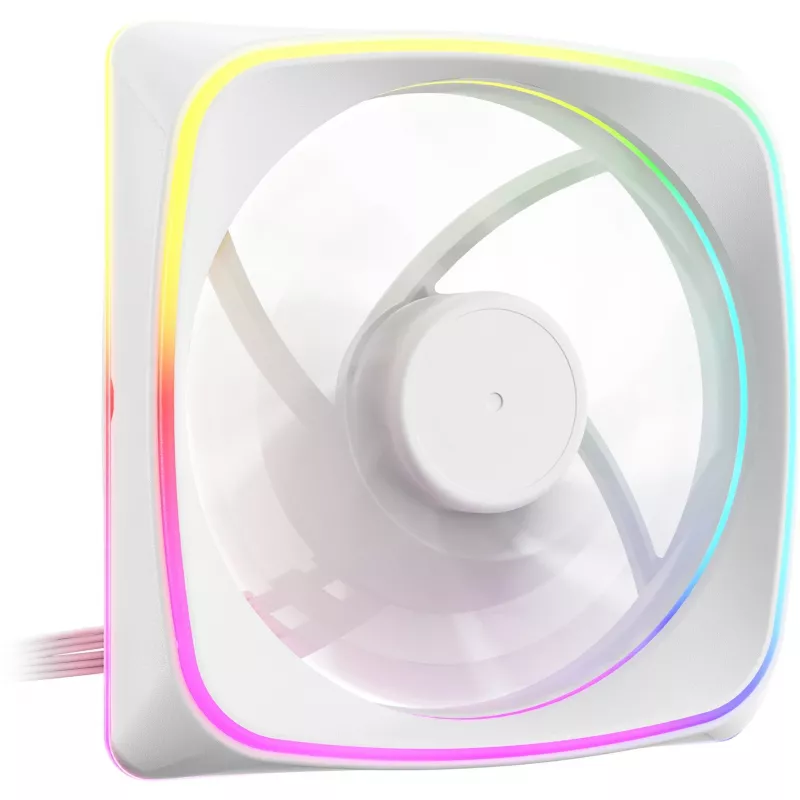 Ventoinha de caixa 120-mm Sharkoon SHARK Lights RGB PWM Branco – iluminação RGB, controlo de velocidade PWM