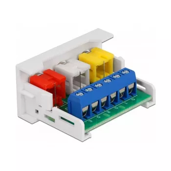 Módulo RCA DeLOCK Easy 45 3 x RCA conector fêmea 22,5 x 45 mm