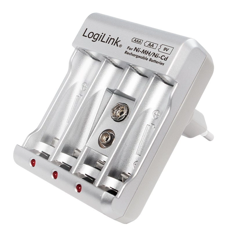 Carregador de pilhas para Ni-MH / Ni-Cd AA / AAA / 9V
