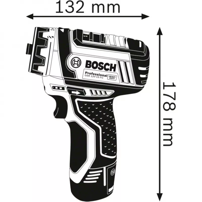 Bosch GSR 12V-15 FC Professional Keyless 600 g preto, azul