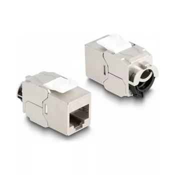 Módulo Keystone DeLOCK RJ45 fêmea para LSA Cat.6A STP com clipe de bloqueio
