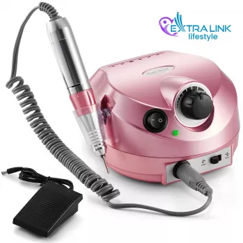 Broca elétrica para unhas Extralink NAIL DRILL-202 65W rosa – ferramenta profissional de manicure/pedicure
