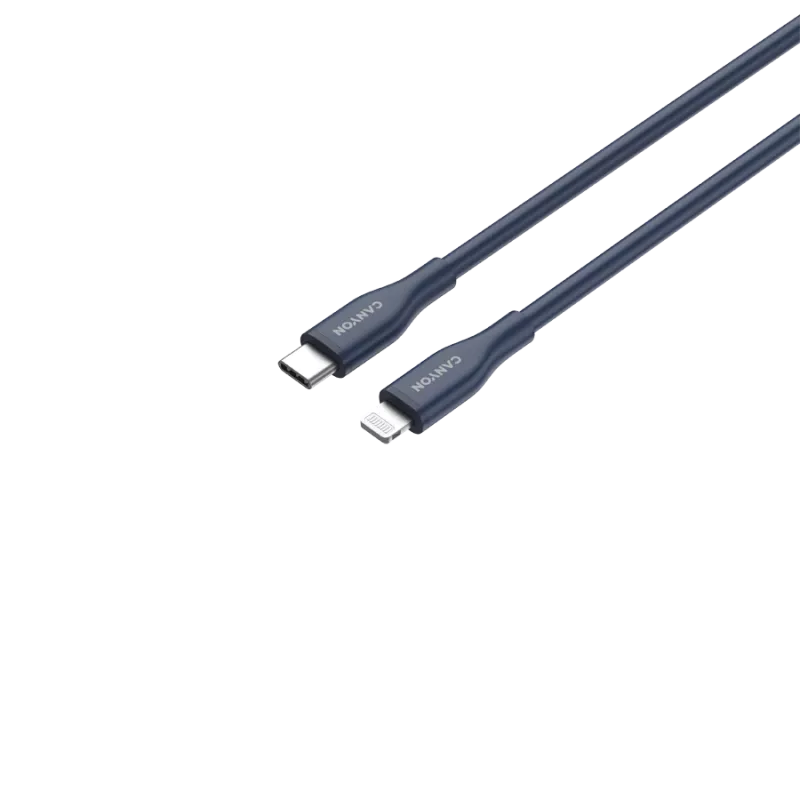 Cabo USB-C para Lightning CANYON CLNM60 60W MFi 1 m silicone azul