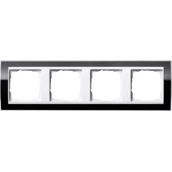 GIRA moldura 4 módulos Event Klar, Standard 55, System 55 preto 0214733