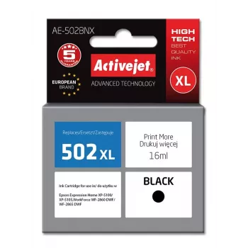 Tinta Activejet AE-502BNX (substituto para Epson 502XL W14010; Supreme; 16 ml; preto)