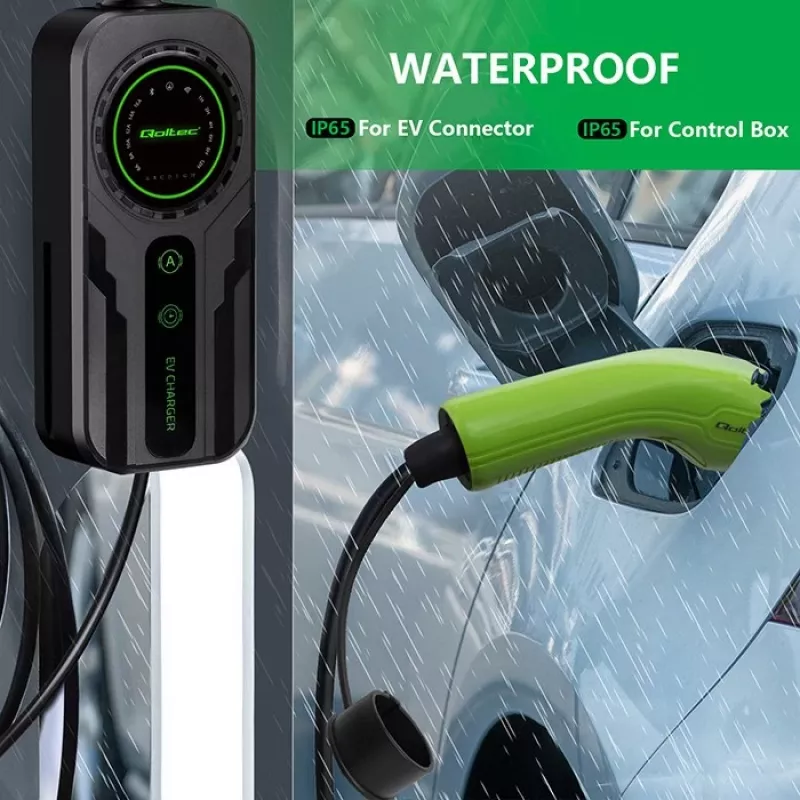 Carregador móvel para veículos elétricos QOLTEC 52468 Type 2, 3,5 kW, 16 A, cabo de 5 m, IP65