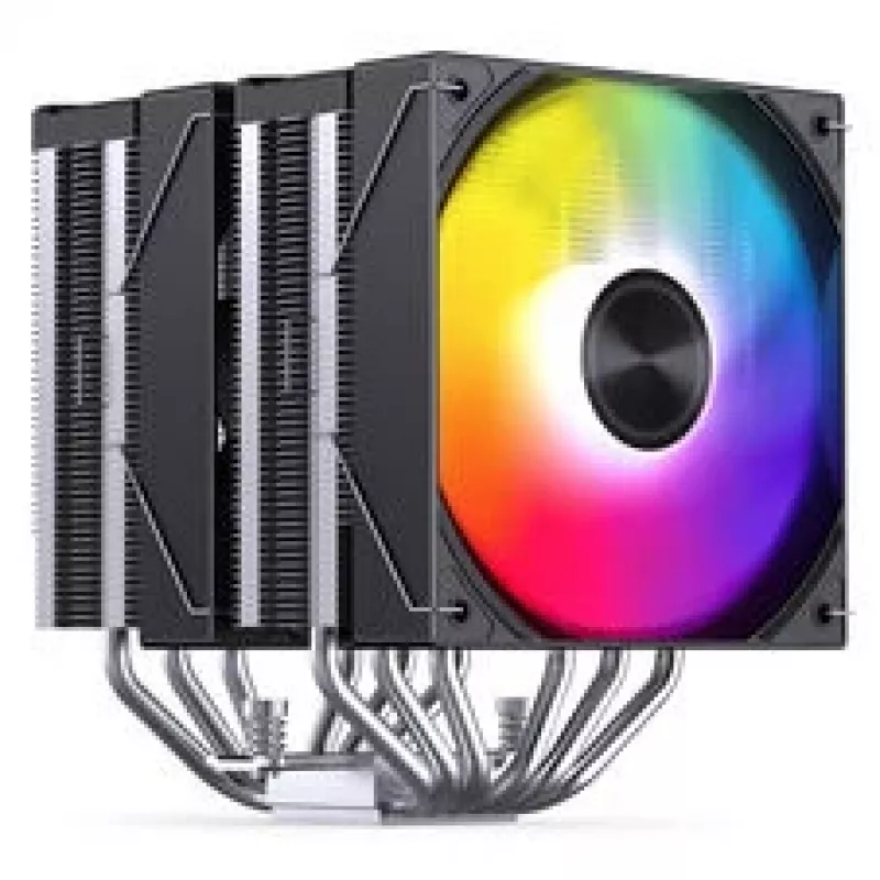 Arrefecedor de CPU Jonsbo CA80 Dual-Tower, 2× ventoinhas PWM de 120mm, ARGB, preto