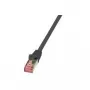 Cabo de rede LogiLink 0,5 m Cat.6 RJ-45 S/FTP preto