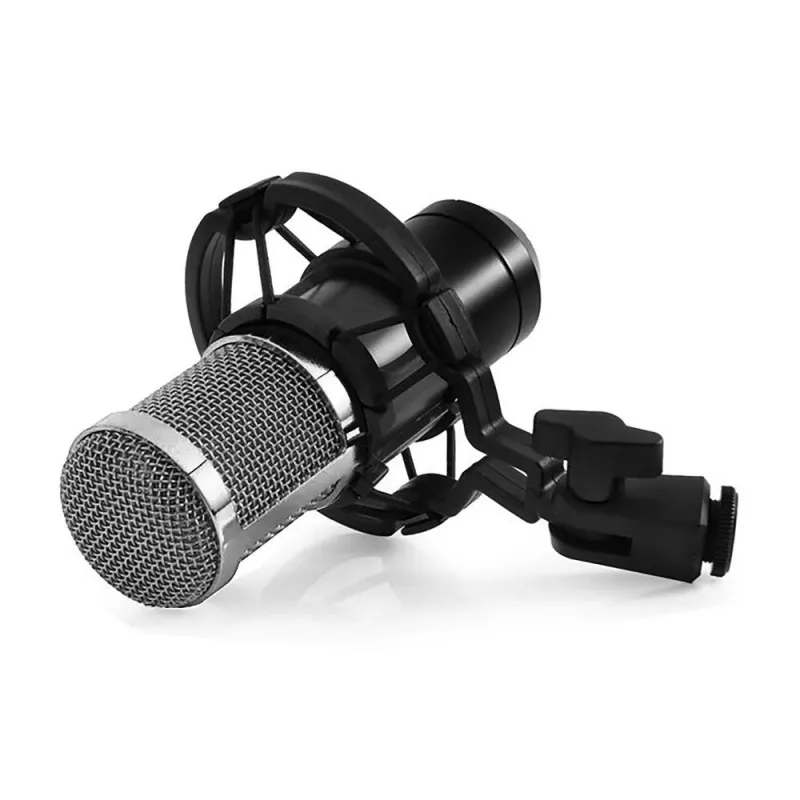 Microfone para PC MEDIA-TECH MT397S — com fios, entrada XLR, 20–20000 Hz, 150 Ω, -32 dB, cabo de 2,4 m, suporte de mesa, preto