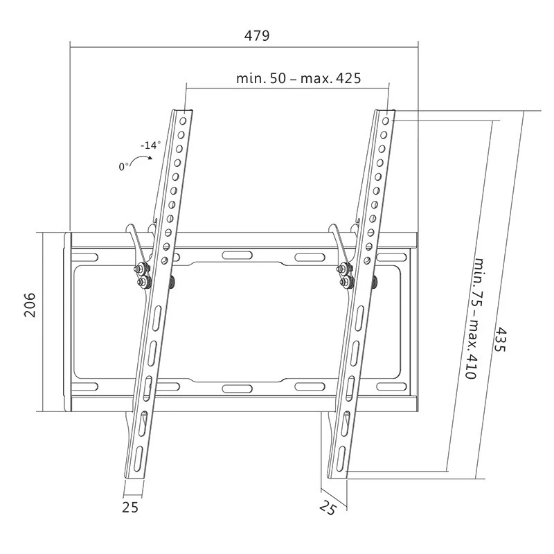 Suporte de TV LogiLink BP0012 139,7 cm (55 polegadas) preto