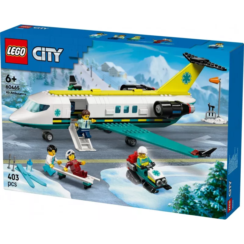 LEGO City Avião de resgate 60465 – pequeno conjunto de construção de avião de resgate, 403 peças, 4 minifiguras, idade 6+