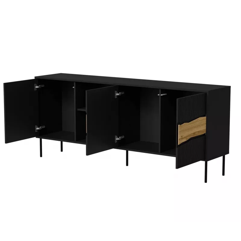 Cómoda Cama INSERTO 3D1W 190x40x80 preta + LED