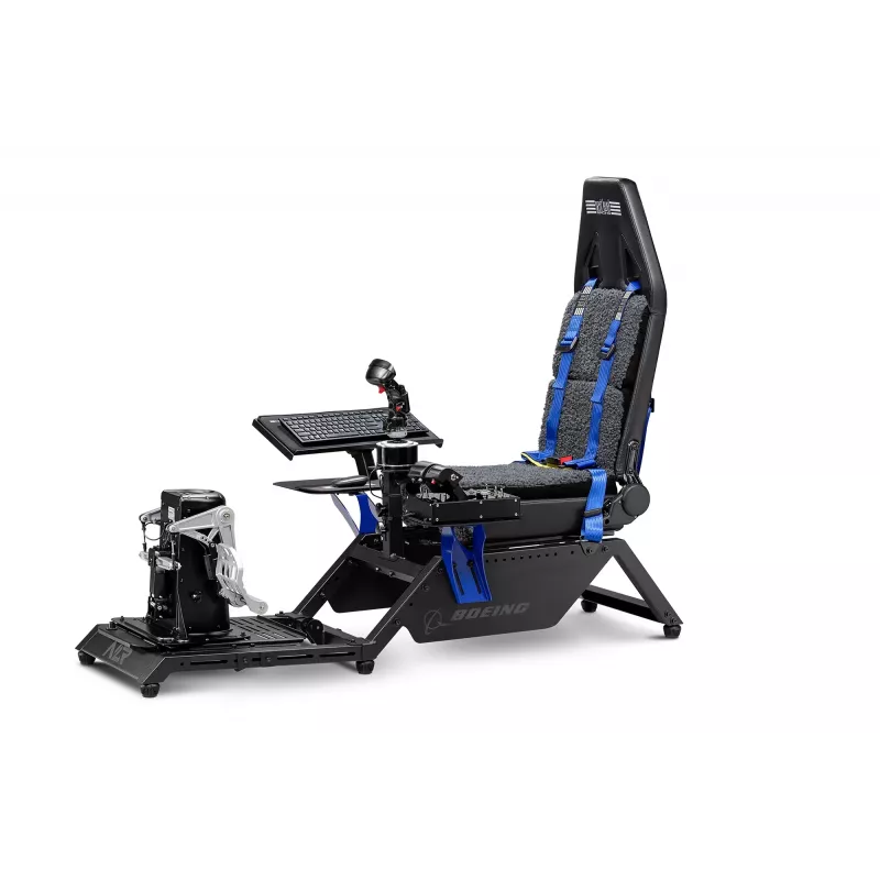 Cabine de simulador de voo Next Level Racing Boeing Commercial Edition, detalhes azuis