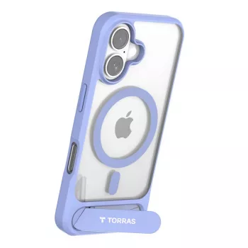 Estojo de proteção Torras Pstand Series para iPhone 16 — azul, encaixe fino com suporte integrado