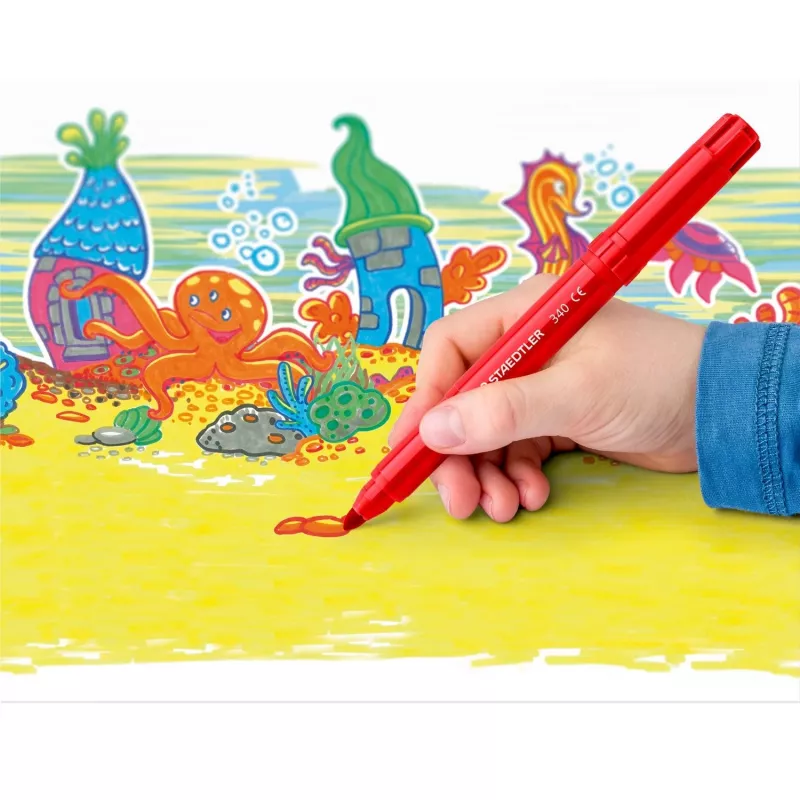 Marcador Staedtler Noris Jumbo pack de 6 lavável não tóxico — ponta larga, marcadores seguros para crianças