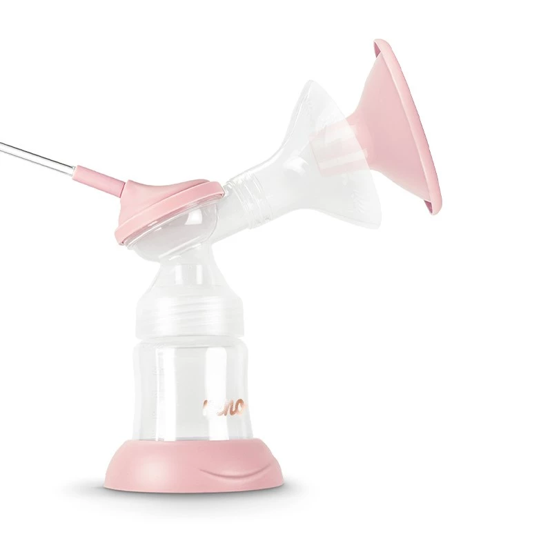Bomba tira-leite elétrica neno Bella Twin – eletrónica, biberões de 150 ml, 6 níveis de estimulação / 9 de sucção, bateria de iões de lítio USB, rosa/transparente