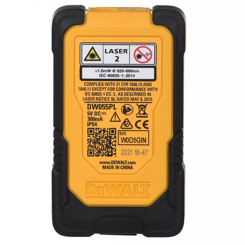 DeWALT DW055PL-XJ medidor laser de distâncias, alcance de 16 m, preto/amarelo