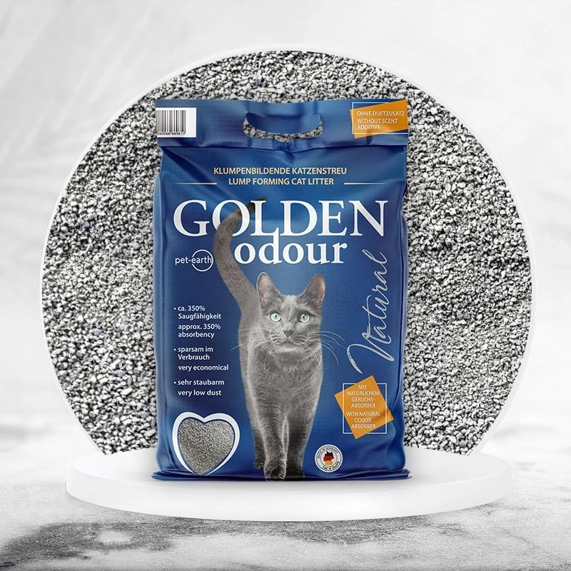 Areia para gatos Golden Grey 7 kg — areia para gatos de bentonite aglomerante, sem pó, eliminação de odores