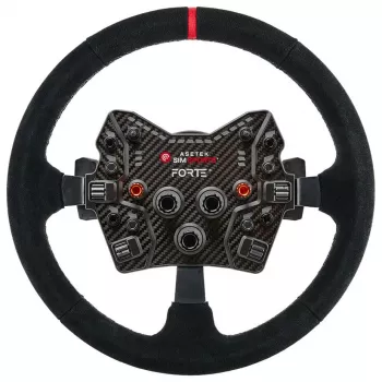 Aro de volante Asetek SimSports, rebaixado, 340 mm - preto, pele veludo