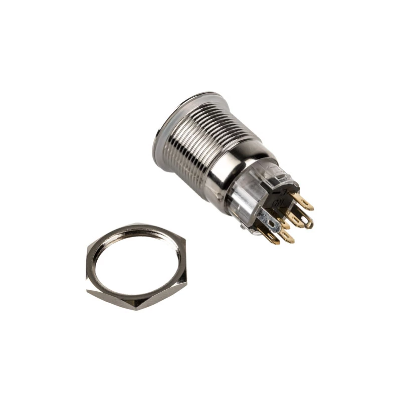 Botão de pressão antivandálico DimasTech 19 mm Silverline Dot RGB PD210