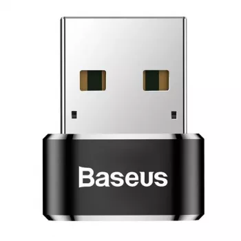 Adaptador conversor Baseus ficha USB para conector fêmea USB-C preto
