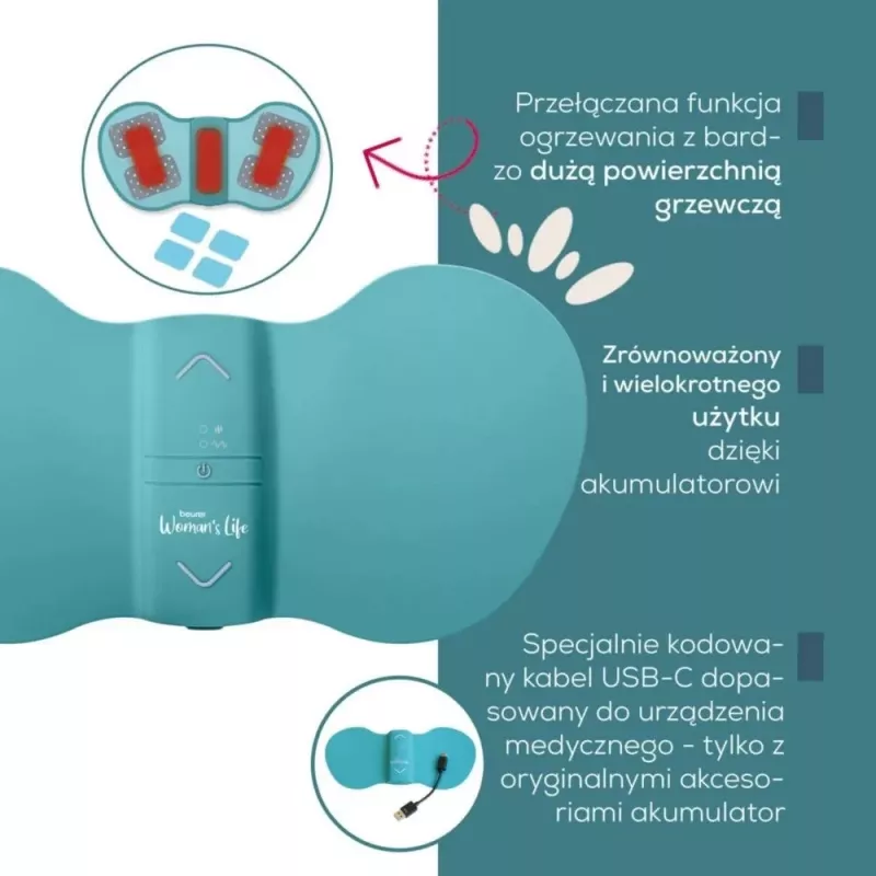 Aparelho de relaxamento menstrual Beurer EM 55 com tecnologia TENS para alívio das dores abdominais
