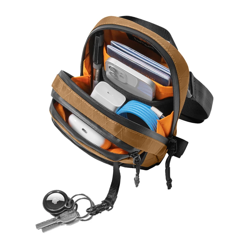 Bolsa de viagem Tomtoc Aviator-T37 com alça de ombro, tecido X-Pac, castanho
