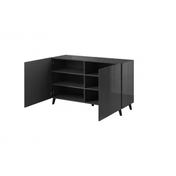 Aparador Cama Sideboard 2D REJA cinzento grafite brilhante/cinzento grafite brilhante