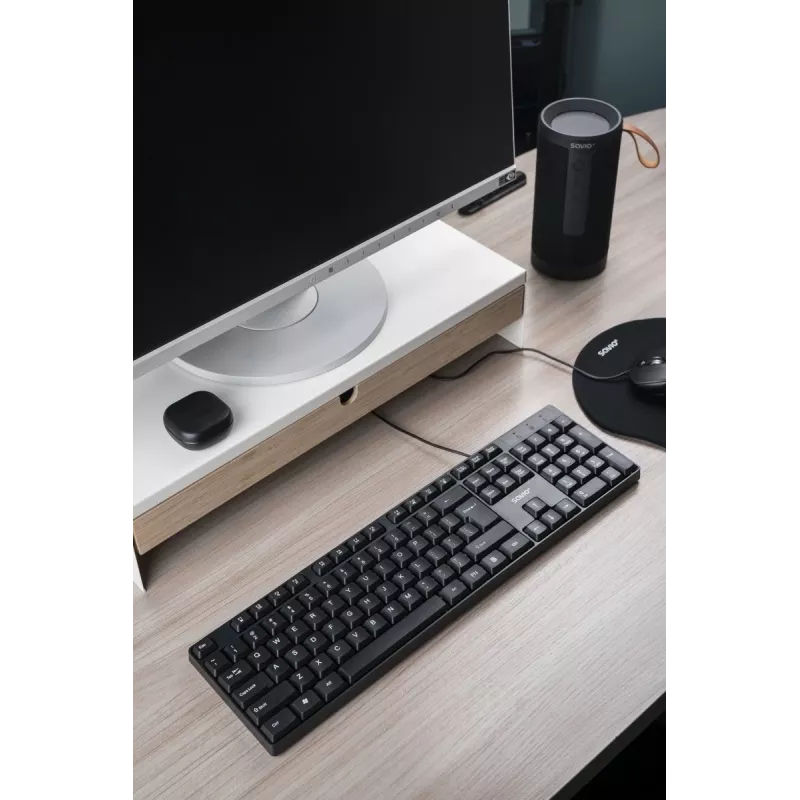 Savio KB-01 teclado Home/Office USB QWERTY US inglês preto