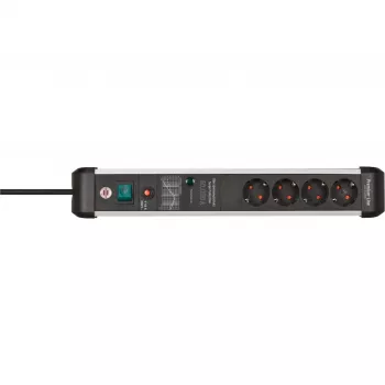 Extensão elétrica Brennenstuhl 1391010400 3m 4 tomadas AC interior preto prateado