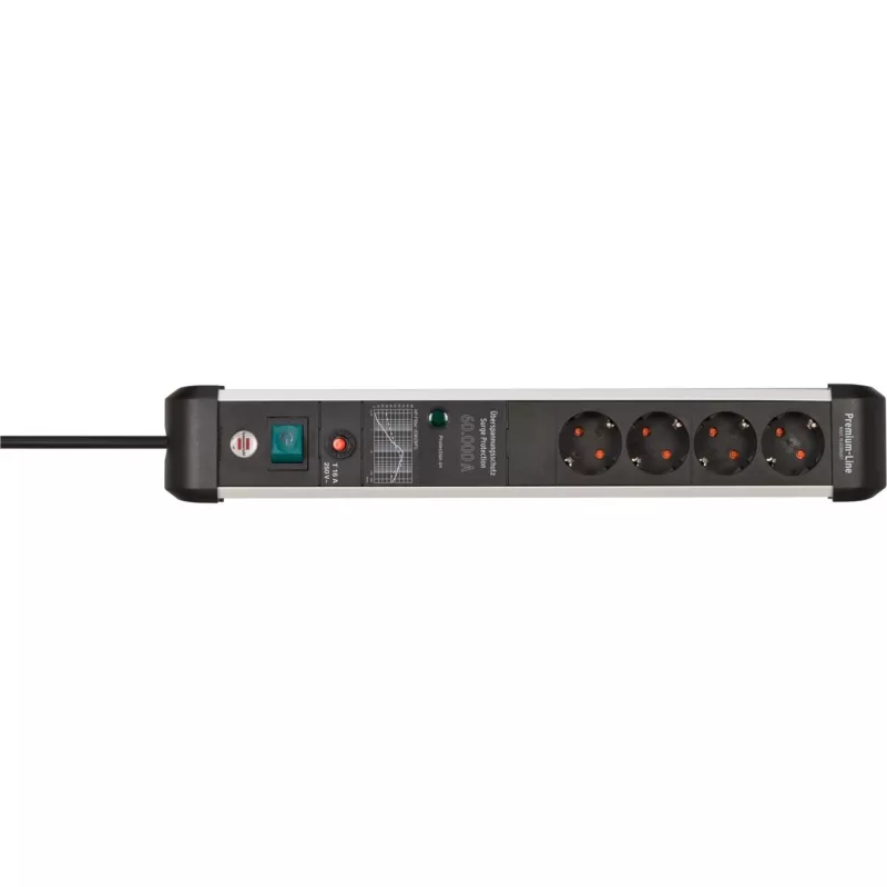 Extensão elétrica Brennenstuhl 1391010400 3m 4 tomadas AC interior preto prateado