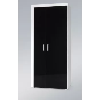 Roupeiro cama meble SAMBA branco/preto brilhante, 900×550×2030 mm, 1 prateleira