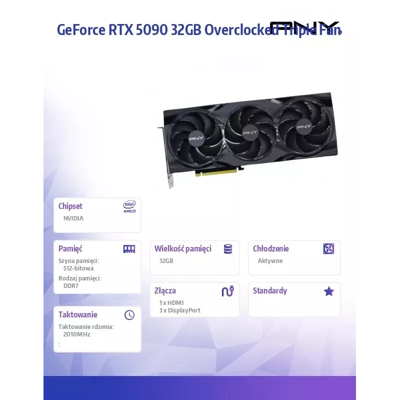 Placa gráfica PNY GeForce RTX 5090 OC 3F 32GB GDDR7