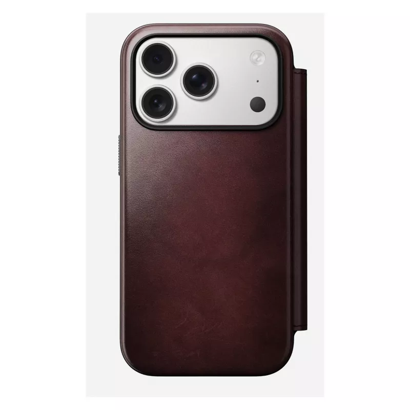 Capa para telemóvel Nomad Modern Leather Folio para Apple iPhone 17 Pro, 6,3 polegadas (16 cm), pele bordô