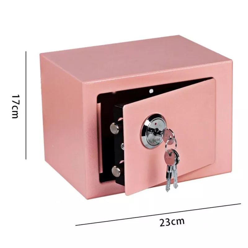 Extralink Home | Cofre doméstico | Escritório, cofre para chaves, cofre de segurança, rosa, S-404