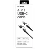 Cabo Celly 4-IN-1 A+C para C+LIGHT 2M BK