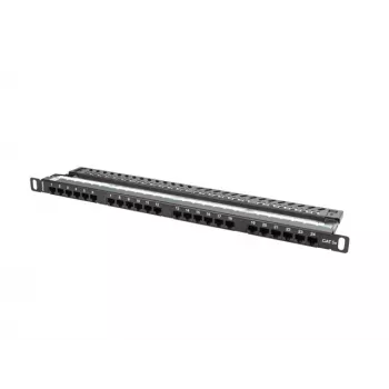 Lanberg PPU5-0024-B - RJ-45 - Cat5, Cat5e - preto - metal - montagem em rack - 0,5HE (PPU5-0024-B)