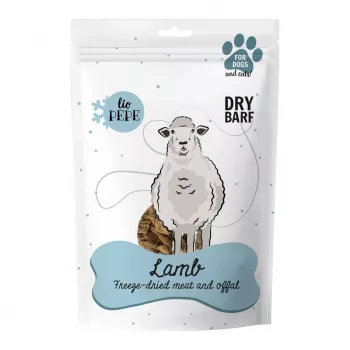 Petiscos de cordeiro liofilizados para cães PAKA ZWIERZAKA Lio Pepe Lamb XL 90 g — ingrediente único, pedaços XL