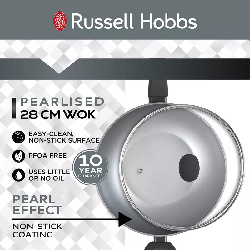 Wok Russell Hobbs RH01709EU 28 cm perolizado, frigideira antiaderente