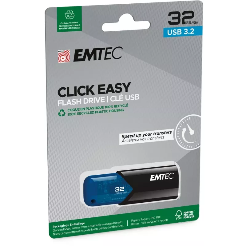 Pen USB Emtec 32GB USB Type-A 3.2 Gen 2 B110 Click Easy